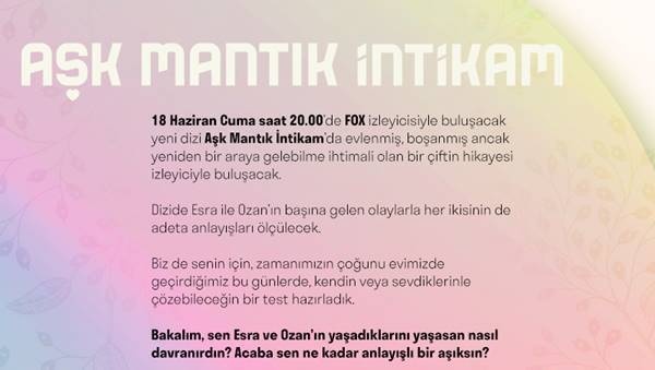 Aşk Mantık İntikam bu cuma başlıyor! Peki sen nasıl bir aşıksın?